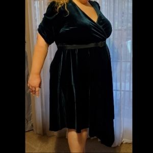 Lane Bryant Dark Green Velvet Dress 22/24